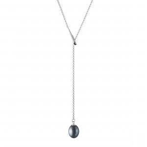 Colier perla naturala neagra si argint DiAmanti SK21251N_B-G (Argint 925‰ 3,35 g.)